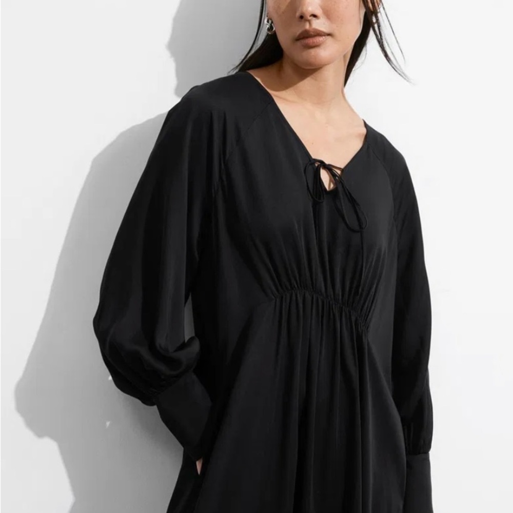 V- Cut satin midi dress
